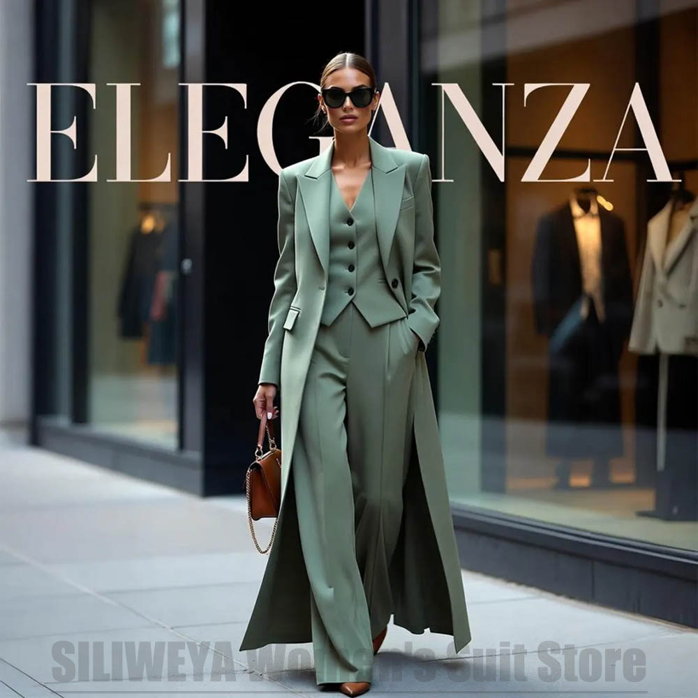 Women Formal Wear Blazers - Chique damespak driedelig met piek revers,