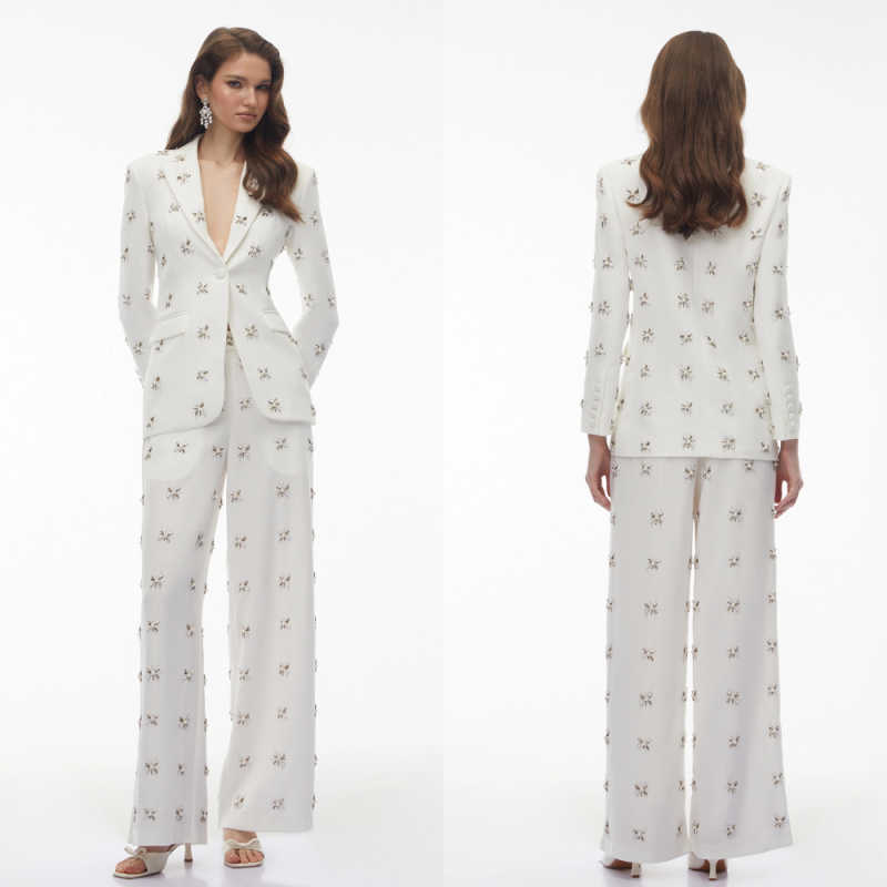 Formal Gala Wear Women - Elegant damespak, 2-delig, met kristallen versiering,