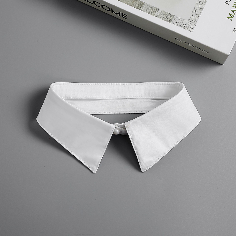 Women Formal Wear Black And White - Dames stijlvolle afneembare standaard nep kraag