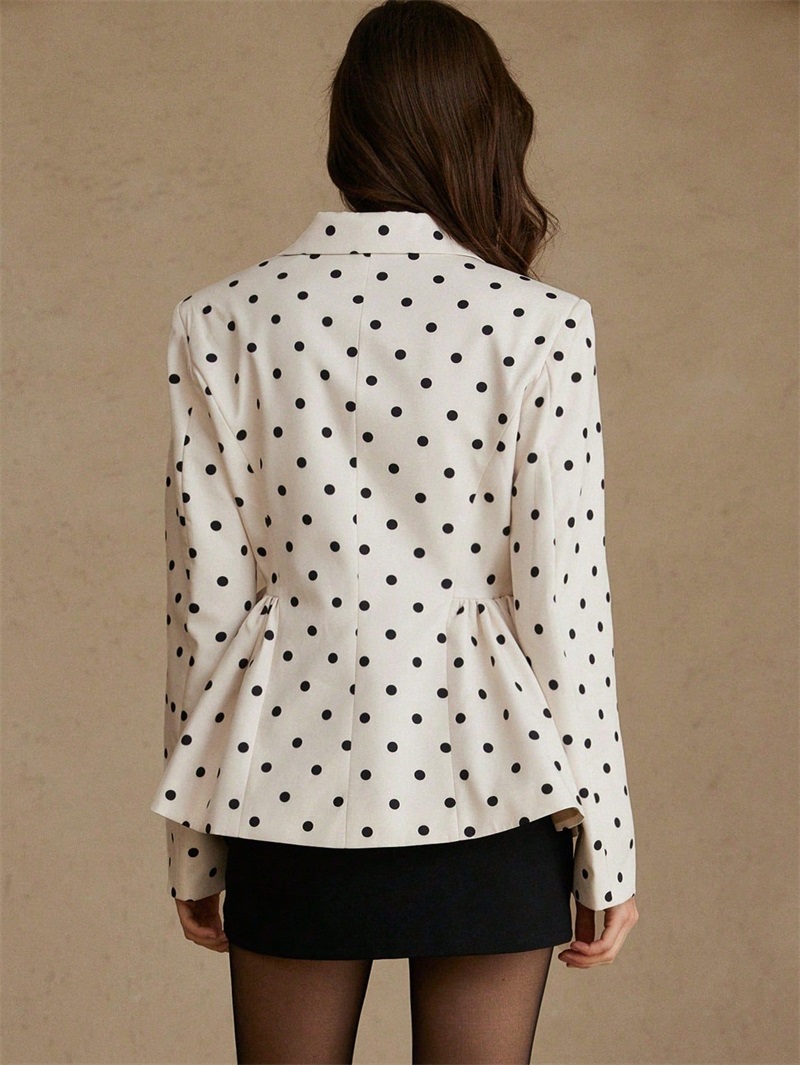 Wit Zwart Dot Damespak Blazer  - Women Formal Wear Black And White recensie en prijs