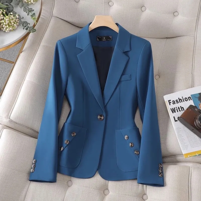 Lente Herfst Dames Blazer Blau - Women Formal Wear Black And White recensie en prijs